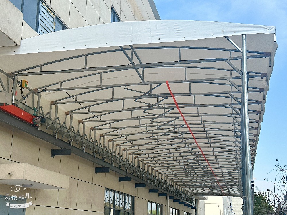 推拉棚 厂房过道连廊大跨度悬空电动伸缩雨棚 一件开合可定制 防违建